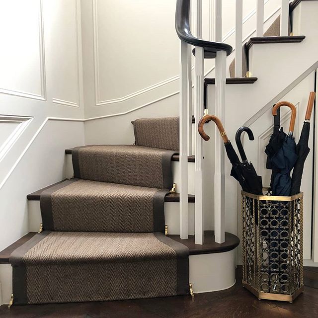 A recently installed sisal stair runner for #albionnord 
Stair rods are yet to be installed to complete the elegant look.