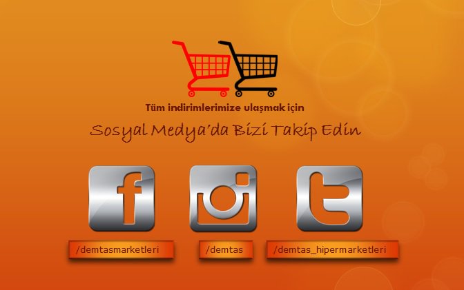 demtas's tweet photo. Sosyal Medya'da Bizi Takip Edin!

Güncel İndirim Bülteni: https://t.co/MYaIgJhZbL https://t.co/X4ciCsud5g