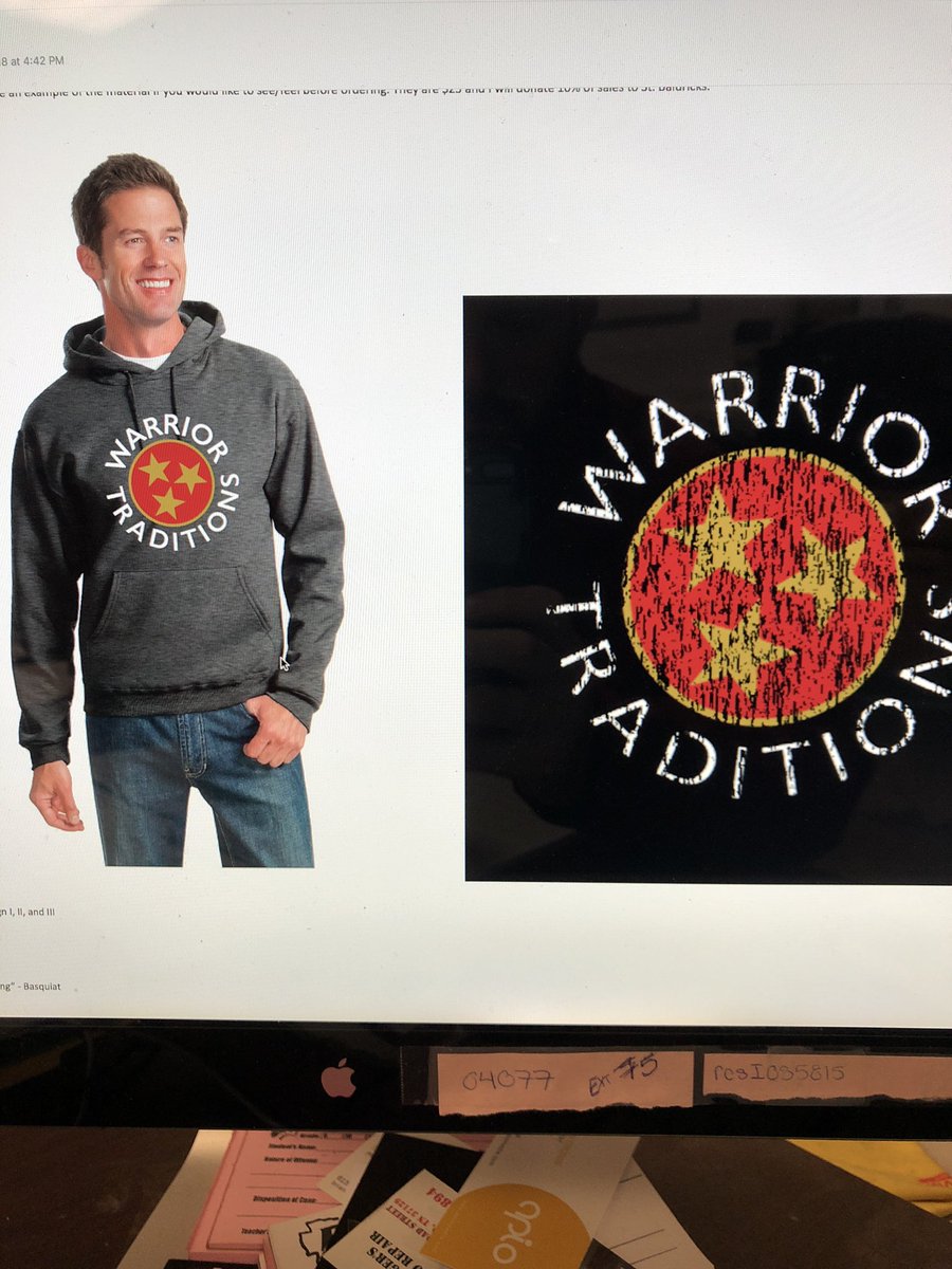 Order your Warrior Traditions hoodie through Mr. Jones in M4 by October 31st. 10% of sales will be donated to St. Baldricks