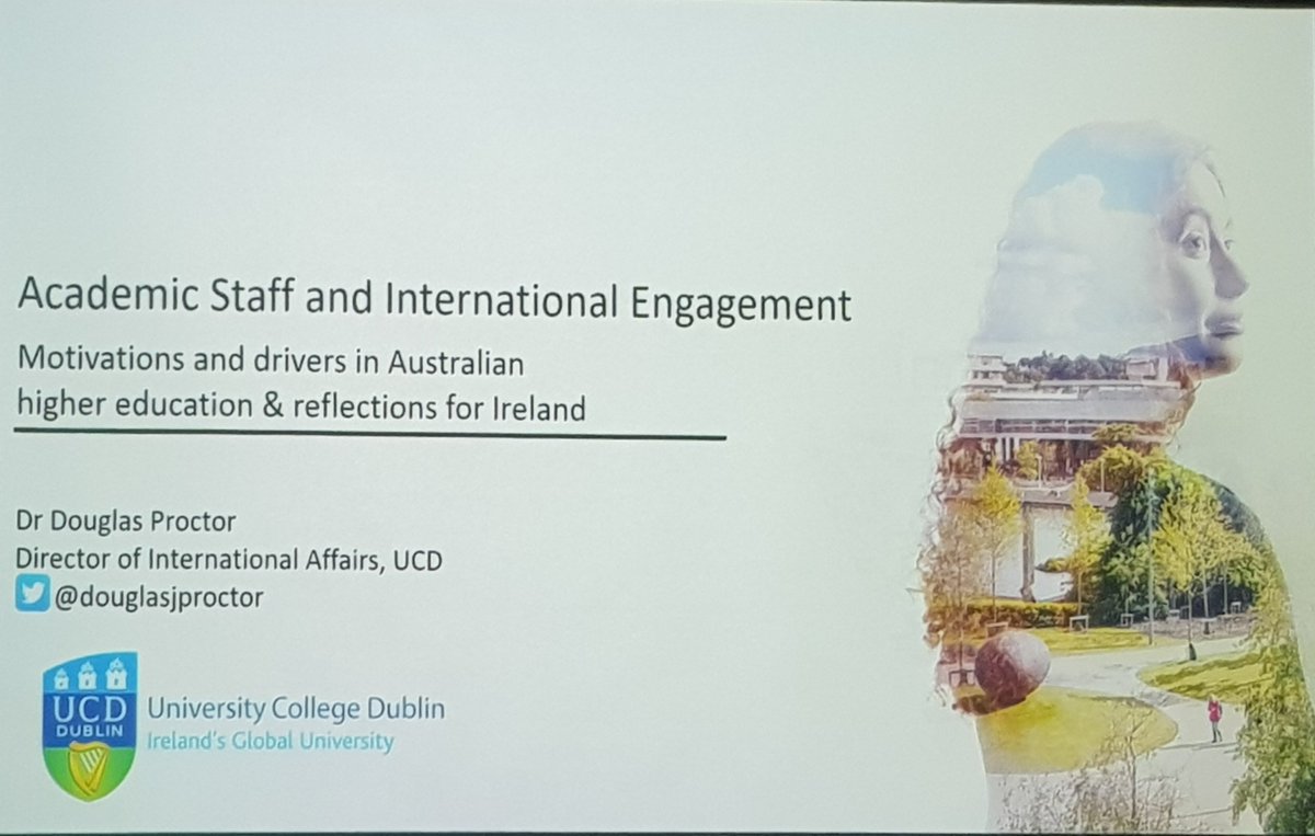 ucd_global's tweet image. At the first of our Global Insights Seminars, @douglasjproctor is discussing the findings of his research on academic staff &amp;amp; international engagement in Austarlian higher ed. There is a disconnect between what institutions say is important, and what academics do #intlhighered