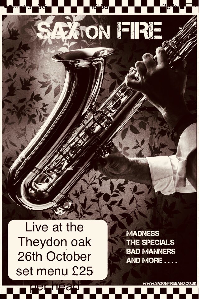 theydonoak's tweet photo. Next Friday #livemusic #ska #epping #reggae #ShowRacismTheRedCard #essex #uk #london #northernsoul #saxonfire https://t.co/AXlp42F68q