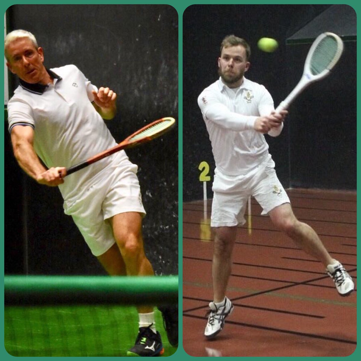 irtpa_official's tweet photo. A few short weeks ago at French Open, @BTaylorMatthews put a straight sets beating on #WorldChampion Fahey (R). Can he back it up today @LeamRealTennis #IRTPA2018 in front of a home crowd? @USCTA @TRA_Ltd @Kesslers_Ltd #RealTennis #SemiFinals starts at 1630 UTC https://t.co/MuI8m2cRAx