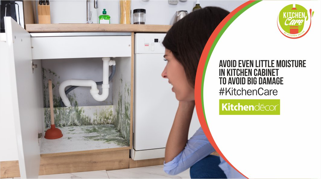 KitchenDecorIN's tweet photo. Even a little moisture can result in permanent damage to your cabinet's finish. Draping a damp cloth or dish towel over the cabinet door, for example, can cause discoloration or peeling.

#KitchenCare #KitchenTips #Kitchenhacks #KitchenTricks #ModularKitchen #KitchenDecor #Pune https://t.co/QicQ03Z6MV