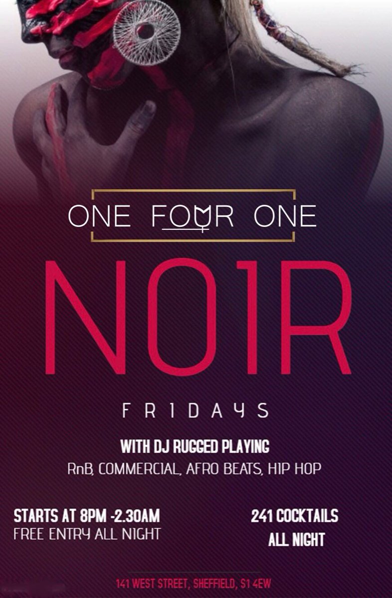 OneFourOneS1's tweet photo. Finally Friday Is Here.... 🙏 
Time To Go Slay The Weekend!!!

Let’s Start With.....
2-4-1 Cocktails ALL NIGHT 🍹🍸💃🏼

#RnB #HipHop #OneFourOne
#LateBar #Sheffield #FridayFeeling https://t.co/JmANqcmIPS