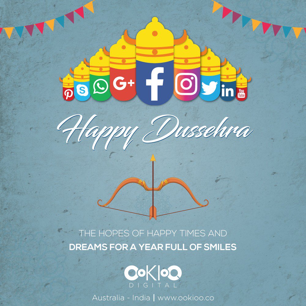 OokioO_Digital's tweet photo. The Hopes Of Happy Times And Dreams For A Year Full Of Smiles✌️🌐
#Dussehra2018 #ookioo #SEO #DigitalMarketing #SMM #PPC #Website #Branding #Promotions #SocialMediaMarketing #BusinessConsultant #Advertising #videomarketing #CorporateIdentity #CreativeIdeas #InformationTechnology https://t.co/1omYctWlrN