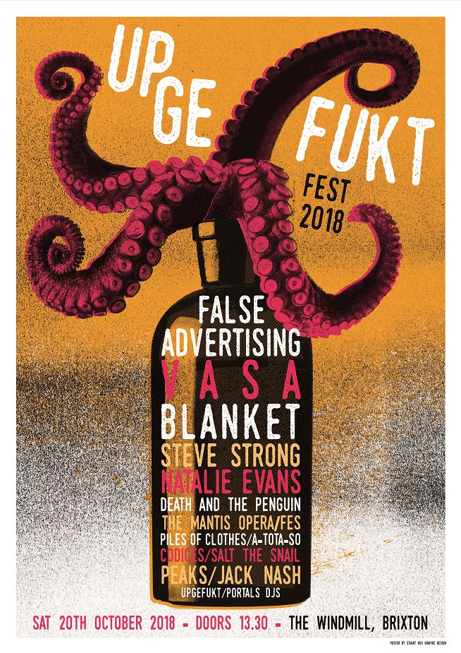OOOHHH SHIT - it's tomorrow! Last chance for advance tickets; £12 on the door... seetickets.com/event/upgefukt…

<a href="/falseadv/">False Advertising</a> <a href="/vasaband/">VASA</a> <a href="/datpmusic/">Death and the Penguin</a> @blanketsounds <a href="/sstrongmusic/">Steve Strong</a> @natalieevansuk <a href="/TheMantisOpera/">The Mantis Opera</a> <a href="/PilesOfClothes/">Piles of Clothes</a> <a href="/SalttheSnailUK/">Salt the Snail</a> <a href="/atotaso/">a-tota-so</a> <a href="/CodicesMusic/">Codices</a> <a href="/PortalsLondon/">Portals London</a>
