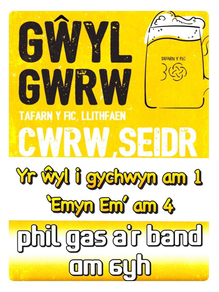 tafarnyfic's tweet photo. Dewch draw i’r ŵyl gwrw FORY! Dydd Sadwrn 20/10 #gwylgwrw #EmynEm @CwrwLlyn @CwrwOgwen @BragdyNant @BragdyLleu #cwrwcader #philgasarband @EdwinHumph52 @Gwyntyddraig https://t.co/cKrf85aWvx