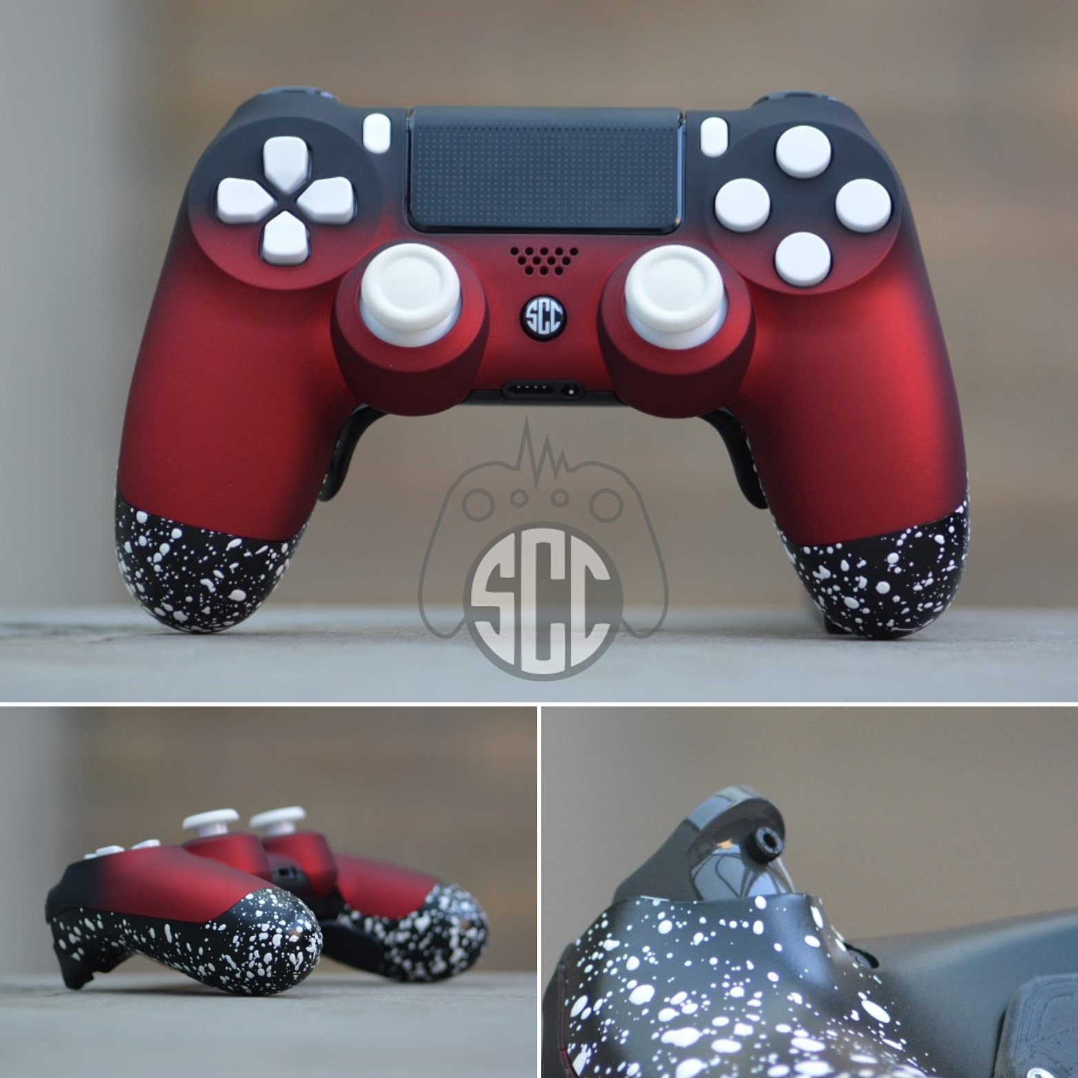 ShockwaveKnives on Twitter: "Soft #PS4 #controller met witte witte knoppen, grip, triggerstops en Shock paddles! Soft Touch # PS4controller with white sticks, white buttons, grip and Shock paddles! https://t.co/Ckvwgg1n5o" / Twitter