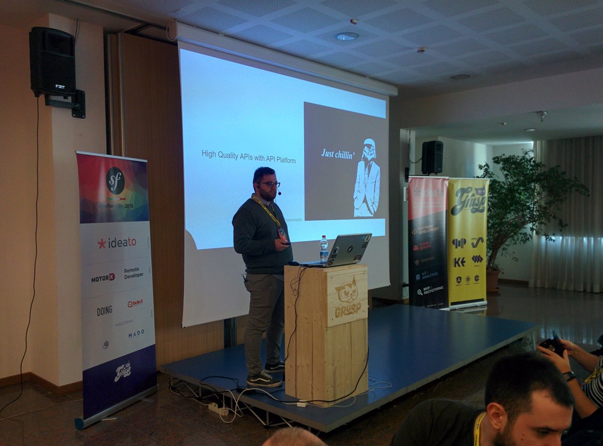 dlondero's tweet image. &quot;High Quality APIs with API Platform&quot; very first talk of @koplikunel at #symfonydayit