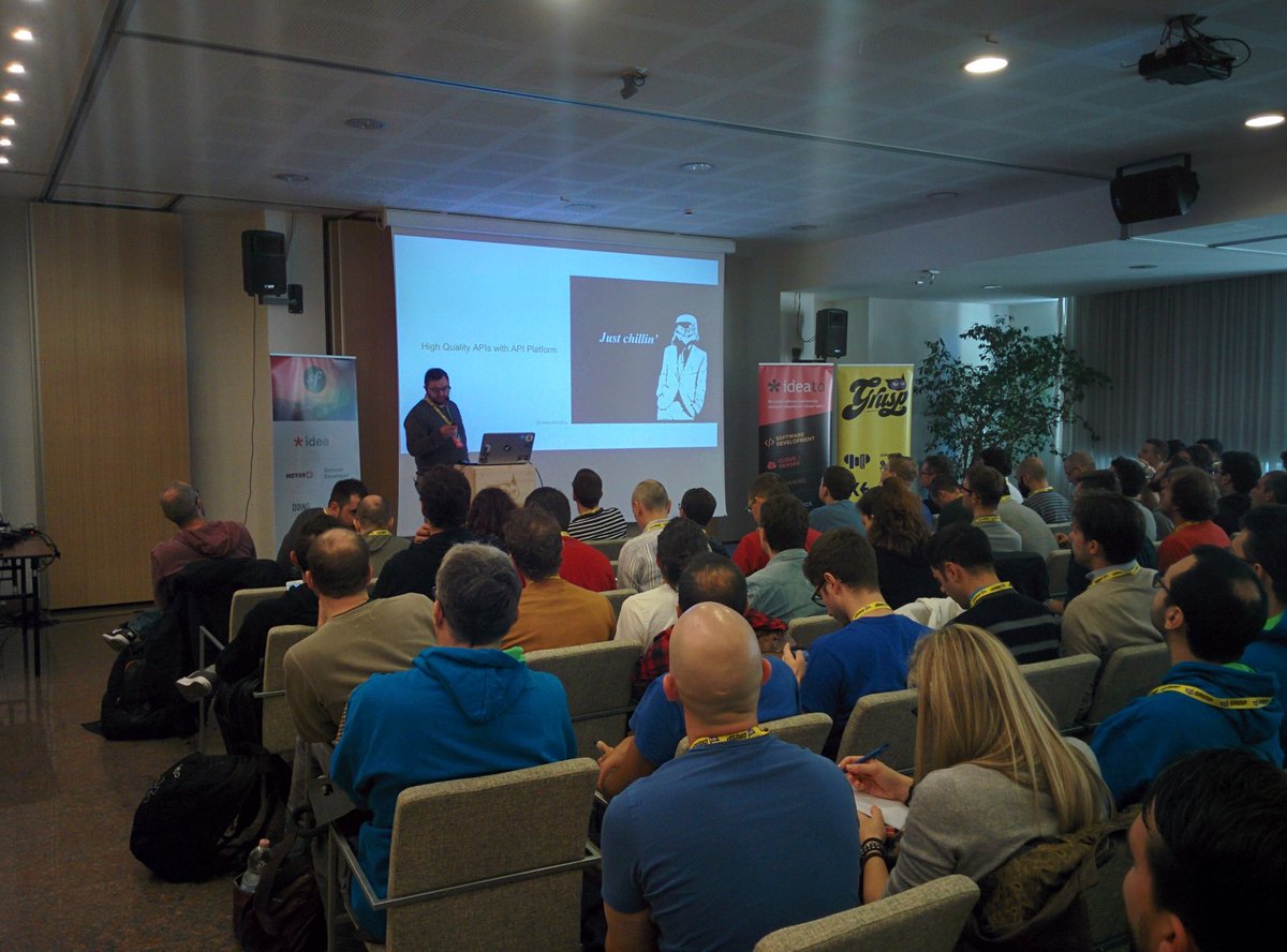 dlondero's tweet image. &quot;High Quality APIs with API Platform&quot; very first talk of @koplikunel at #symfonydayit