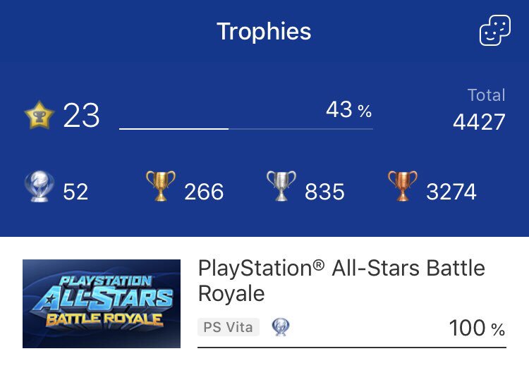 davsalazar's tweet photo. #52PlatinumTrophy #PSVita #PlayStationAllStarBattleRoyale https://t.co/af86sr8zLu