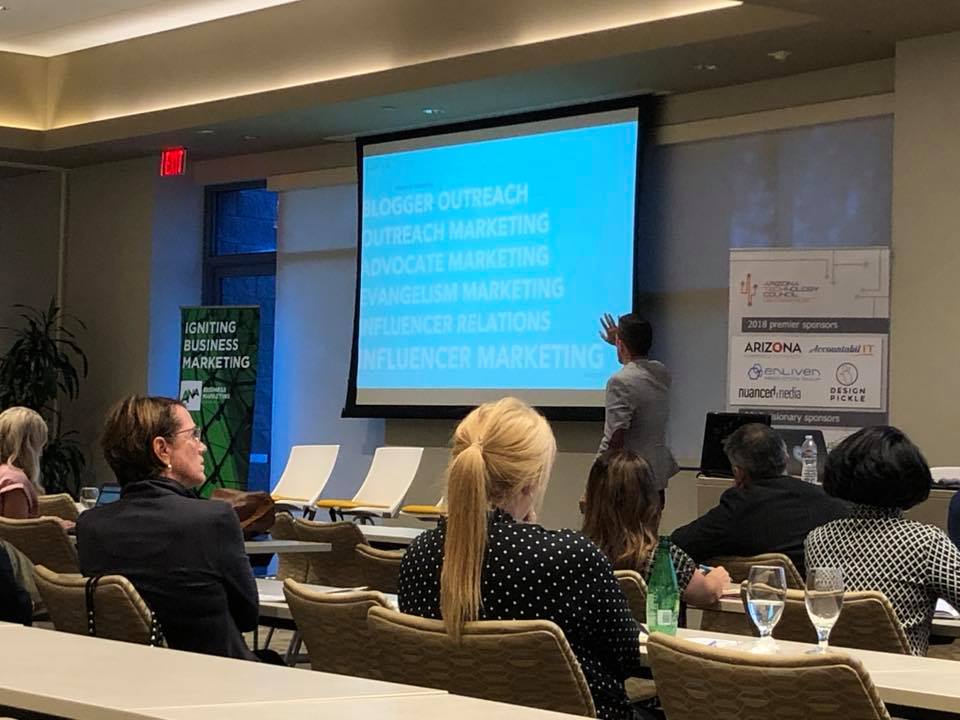 anab2bphx's tweet photo. The 2018 Marketing Technology Summit is in the books! @sangramvajre delivered a fantastic keynote followed by expert AZ speakers and panelists sharing their smarts to 170+ marketing and biz leaders. Thx to @aztechcouncil and all of the sponsors for a great event! #MarTechAZ https://t.co/3QN5RSEaTU