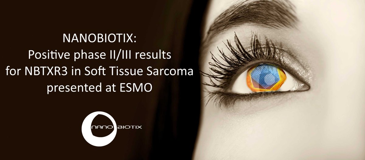 Nanobiotix's tweet photo. NANOBIOTIX: Positive phase II/III results for NBTXR3 in Soft Tissue Sarcoma presented at ESMO #ESMO18 #oncology #welldonephysics #nanomedicine
@myESMO https://t.co/6w8TyvGvnr https://t.co/KN59C3CmOE