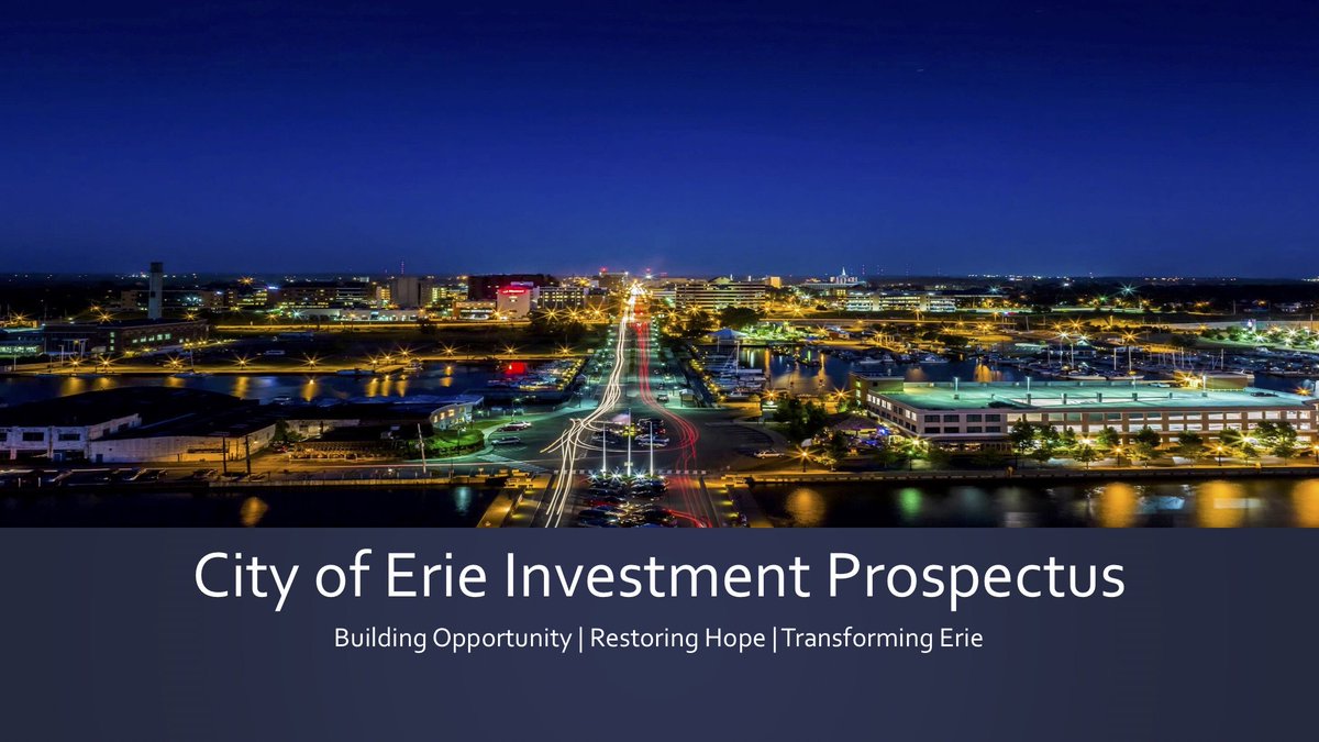 CityofEriePA's tweet photo. City of Erie Investment Prospectus
Prepared by the City of Erie
In partnership with
The Erie Downtown Development Corporation (@ErieDDC)
The Erie County Community and Economic Development Data Center https://t.co/ZGBinqrlNW