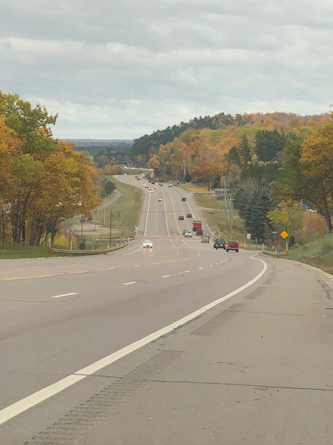 Michigan Motor Vehicle Code 257.642 states:

Upon a roadway with 4 or more lanes that provides for 2-way movement of traffic, a vehicle shall be operated within the extreme right-hand lane except when overtaking and passing.

Please stay in the right lane unless you are passing.