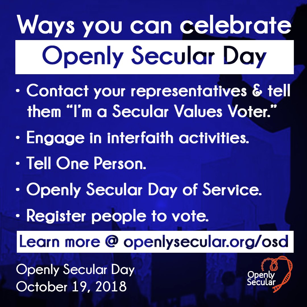 center4inquiry's tweet photo. Happy #OpenlySecularDay everyone! How can you participate or celebrate today? Here are a few ideas. Check out more at https://t.co/f8Bn9l60ca!
#OSD2018 https://t.co/wMCLNCKvBH