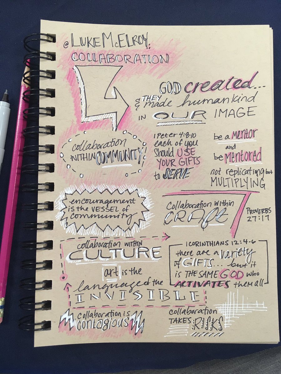 EmilyBruff's tweet image. Collaboration is contagious. @lukemcelroy #creativechurchconference
