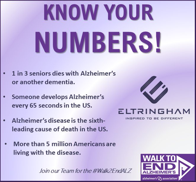 EltringhamLaw's tweet photo. Know your facts!  There's just one week left to join our team in the Boca Raton Walk to End Alzheimer's! 💜
Can't join but want to participate? You can make a contribution to our team!
https://t.co/7kFURy1Itf
#InspiredToBeDifferent #EndALZ #Walk2EndALZ #FridayFacts #TGIF https://t.co/7Y0bVbE6YU