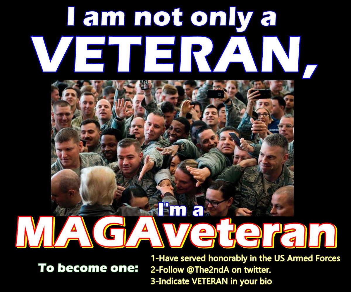 The2ndA's tweet photo. ALL #VETERANS!
PLEASE #RETWEET to show your support for @POTUS!

#Resistance veterans claim they speak for us!
Show them that WE, the vast majority of VETERANS, will defend the #Constitution and @realDonaldTrump !

Follow @The2ndA to join the #MAGAveteran movement! https://t.co/7GfzPlehEF
