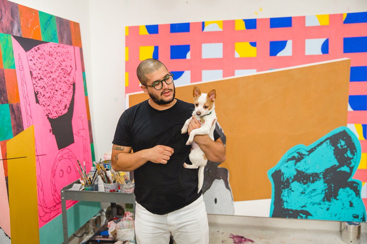 MaakeMag's tweet photo. Today on Maake we talk with NYC painter Dan Fig  about absurdity in his work, his longtime fascination with soccer, &amp; more! Issue 7 curated by @TSANetwork   Studio photos: Vincent Picone. #DanFig #maakemag #maakemagazine #issue7 #TigerStrikesAsteroid #artmag #artwork #artblog https://t.co/c4Jdg9LD94
