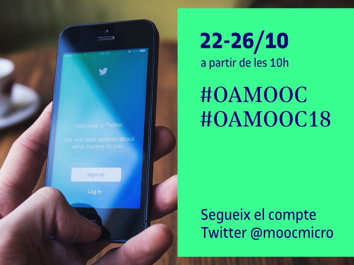 crai_ub's tweet photo. 🔓 Ja tenim aquí l'#OpenAccessWeek
Recordeu que tenim una cita amb el #microMOOC que organitza la @UOCuniversitat i en el que participem la resta d'universitats catalanes
No us perdeu les piulades al compte @moocmicro 👇
⏰ 10h i a les 12h
#OAMOOC #OAMOOC18 #accesobert https://t.co/o6c5FzWgbu