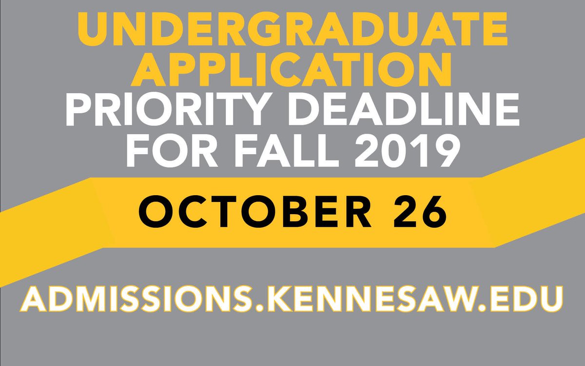 KennesawAdmit's tweet image. ONE WEEK FROM TODAY! #discoverksu #prioritydeadline 👉admissions.kennesaw.edu