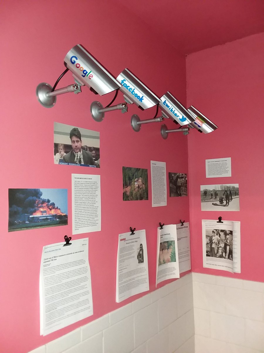Check out the new government spy exhibit at the Museum of reclaimed Urban space 
#criticalthinking  #Russianhacking #Undercoveragitators #provocateur #RubyRidge #Waco #KentState #animalrights #environmentalorganizations 
#BlackPanthers #governmentspying