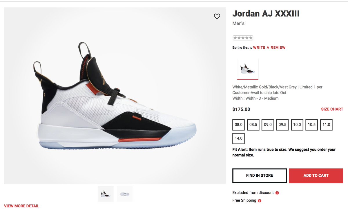 jordan 33 sizes