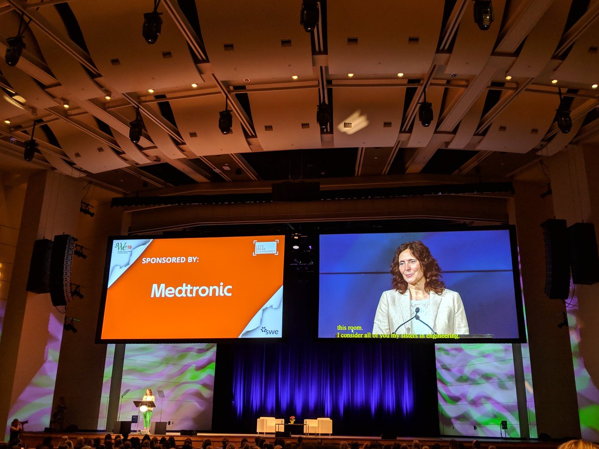 prikeyma's tweet photo. Great SWE Day #2 opening speaker Carol Malnati from @Medtronic!! Looking forward to Marillyn Hewson from @LockheedMartin coming up next.  #WE18 https://t.co/0jjksvgMEi