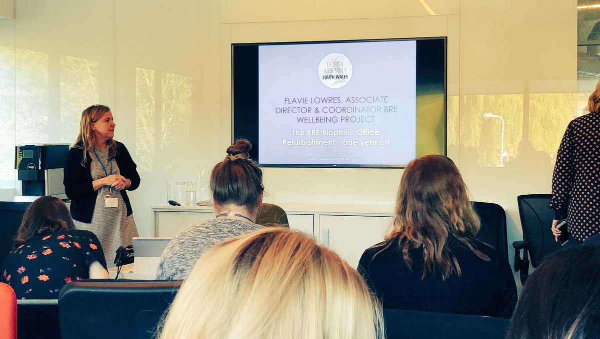 WeDesignForLtd's tweet photo. We enjoyed hearing the latest #biophilic #office project news and catching up with Flavie Lowres from @BRE_Group today @lowresf #biophilia #health #wellbeing Thanks to @Paramount_Int #wedesignforpeople https://t.co/eGnbVbYFd2