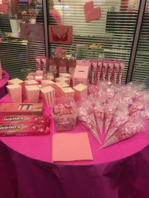 DebbieSkull's tweet photo. Chesterfield has had a fantastic 'Wear It Pink' day! Lots of cakes and treats have been enjoyed for a great cause! @AutoWindscreens @Markerstudyins @breastcancernow #WearItPink #wearitpinkday https://t.co/9LNXsZO1oG