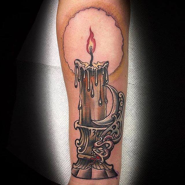 Chandelier and candle tattoo - Tattoogrid.net