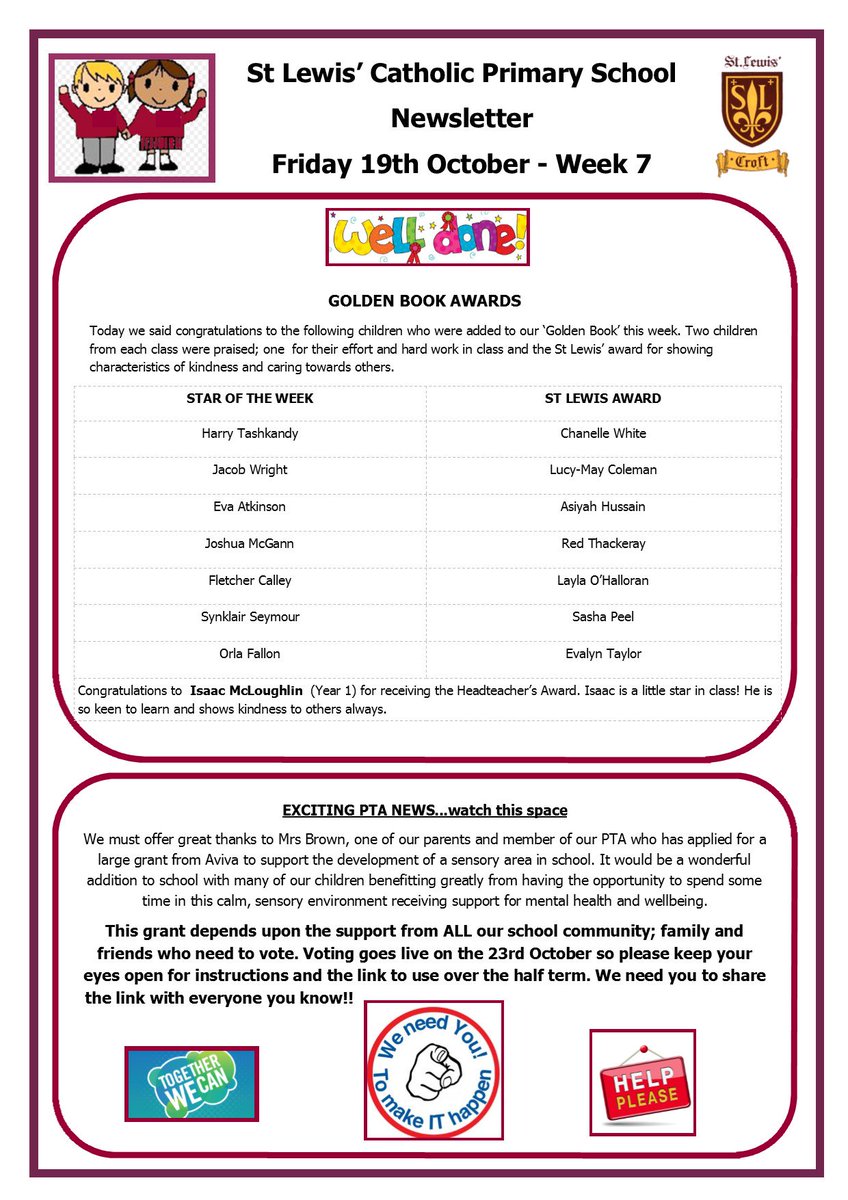 stlewiscroft's tweet photo. Here is the newsletter for this week. Have a lovely half term everyone! https://t.co/LP0oet1pDx