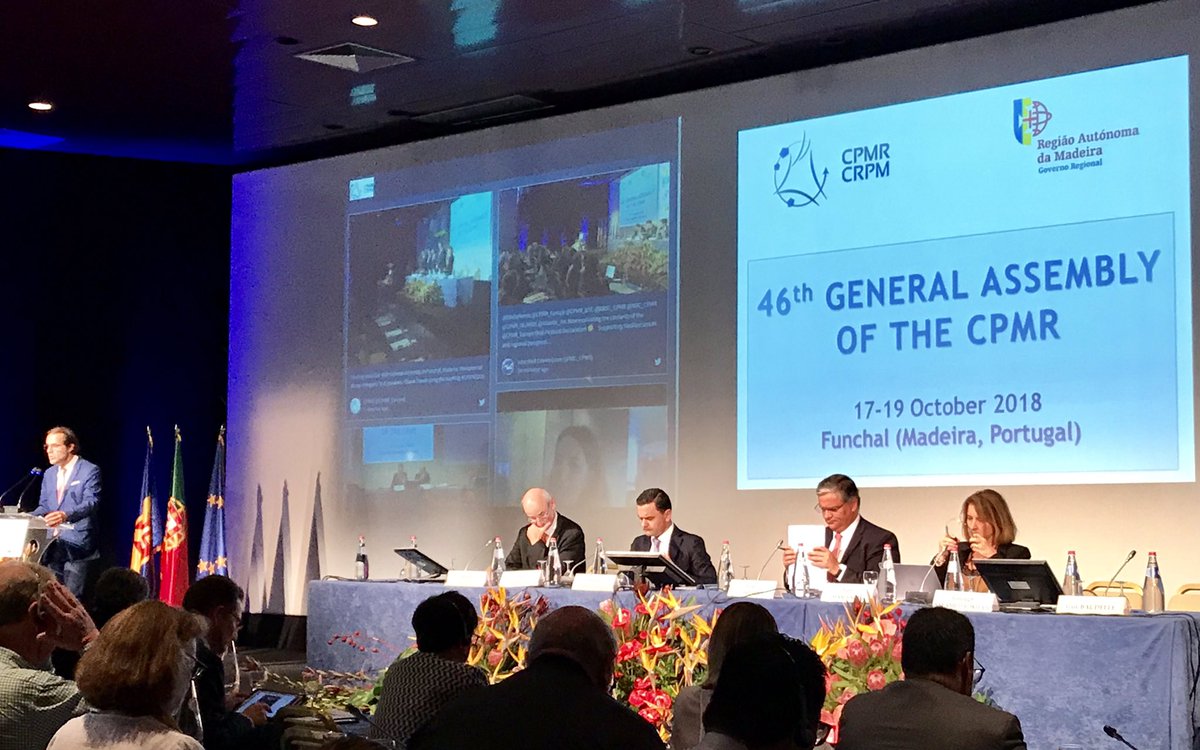 jaakko_mikkola's tweet photo. #CPMR2018 46th General Assembly of the CPMR (Conference of Peripheral Maritime Regions) at Funchal, Madeira (P) 17-19 Oct 2018 https://t.co/cIxZ6IzIm7