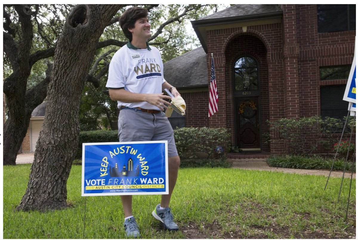 FrankWardforATX's tweet photo. From the @statesman article: In District 8, a tight council race nears an unpredictable end: “We don’t want to be San Francisco,” Ward said. “We don’t want to be Portland. This is Texas.” Read more: https://t.co/t7blbWyBMn
#KeepAustinWard #ATX https://t.co/DVDPuiVrr7