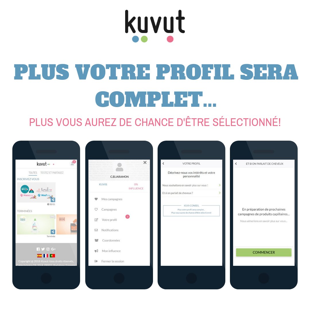 En préparation de prochaines campagnes de produits capillaires nous avons mis en ligne un nouveau questionnaire ! 

Plus votre profil sera complet... 
Plus vous aurez de chance d'être sélectionné !

RÉPONDRE MAINTENANT: ow.ly/IvCL30mixYN