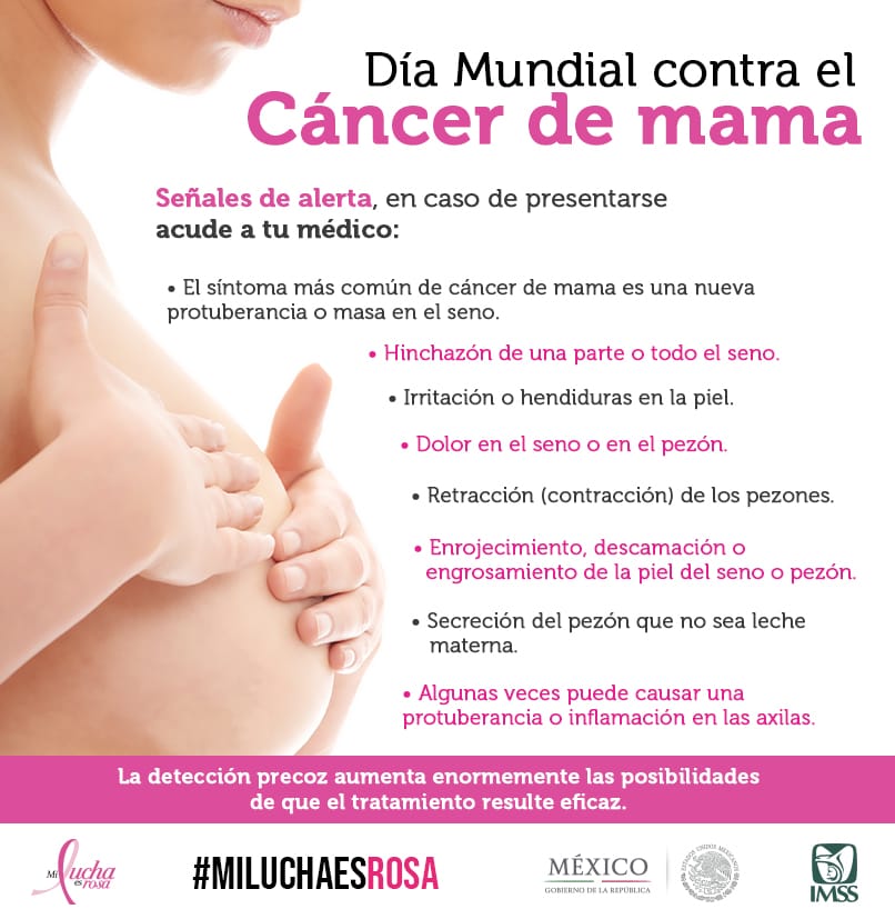 La Organización Mundial de la Salud <a href="/WHO/">World Health Organization (WHO)</a> estableció el 19 de octubre como el #DíaMundialdelCancerdeMama  🎀 

Tiene como objetivo crear conciencia y promover la sensibilización y el apoyo para tratamientos oportunos y efectivos.

¡Autoexplórate! 
gob.mx/imss/articulos…
