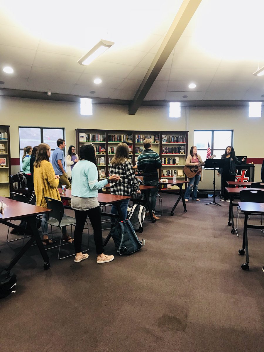hghs_fca's tweet photo. Big THANK YOU to Mary Katherine and Lauryn Sisk for leading Worship this morning! &amp; a big THANK YOU to Hometown Autosales for sponsoring this meeting. Hearts full of Jesus, bellies full with biscuits! ❤️ https://t.co/A6X2fMNiuM