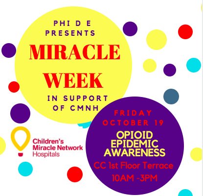 UMBPhiDE's tweet image. It's the final day of Miracle Week! Make sure to stop by the 1st floor terrace in CC and stand for the kids!!! #maalpha #phideltaepsilon #cmnh #cmnhospitals #miracleweek #standforthekids #SFTK