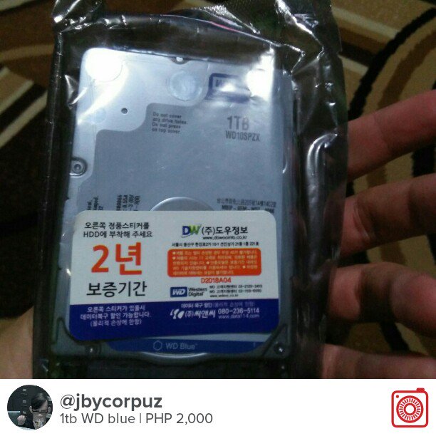 PCaripon's tweet photo. Selling 1tb WD blue PHP 2,000 https://t.co/L0K5jcEXR6 #carousell @thecarousell https://t.co/ORs2hdWdmd