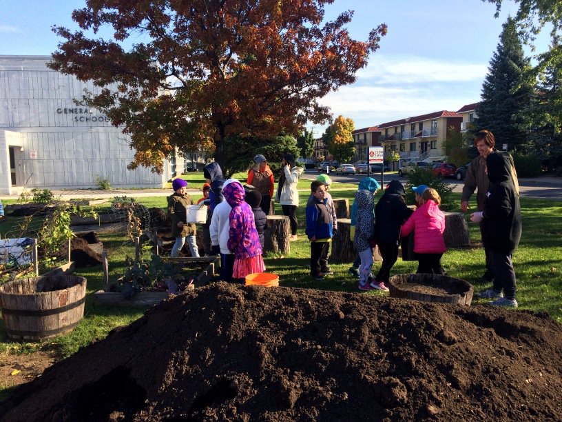 Working on our garden.