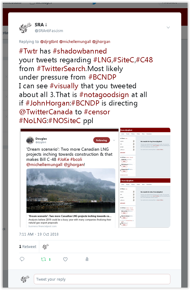SRAntiFascism's tweet image. Twt's also been
deththreaded,precensored
Would imagine thats the case
for quite a few people
Definitely not one would call
#opengovernment,#basicdemocracy
#governmenttransparency is it
@TwitterCanada:#JackDorsey:@Jack?
The level of #governmentcontrol
pushed by #Twtr is #Orwellian