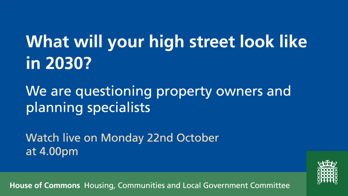 CommonsHCLG's tweet photo. What will high streets look like in 2030? On Monday, we're holding our third #myhighstreetmatters session with @RevoLatest @theharkgroup @MaltonEstate @RTPIPlanners @BhamCityCouncil @urbanpollinator &amp; Hewdon Consulting. 

Find out more here: https://t.co/mPfVwNxNgN https://t.co/TfQ7SYe0DG