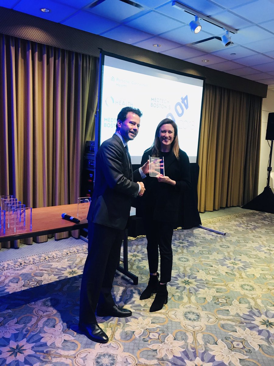 Thanks <a href="/MedTechBoston/">MedTech Boston</a> for honoring my work with @OviaHealth! And the biggest thanks to our 10M+ #ovia moms and parents! #40Under40 #WomensHealth #ConnectedHealth