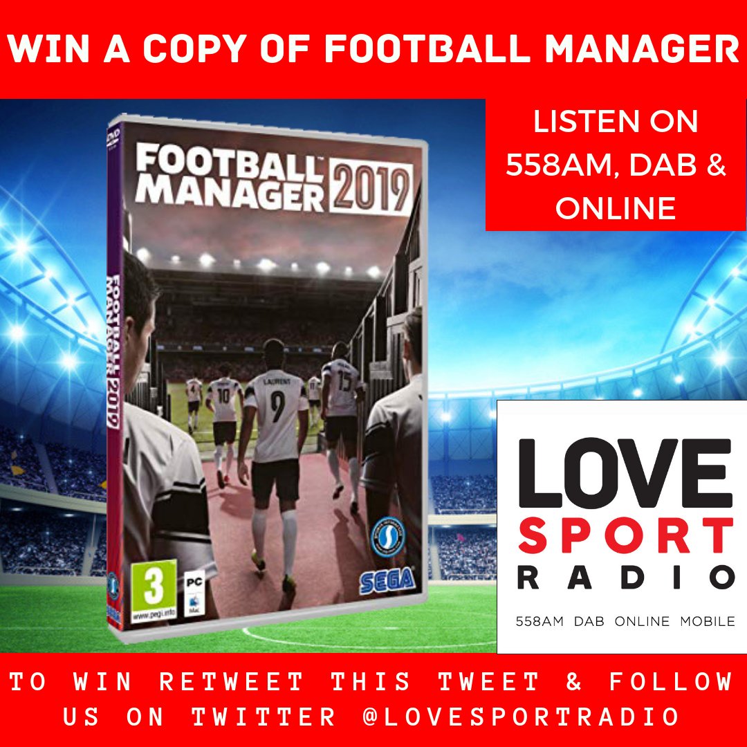 lovesportradio's tweet image. WIN A COPY OF FOOTBALL MANAGER

Here at LOVE SPORT RADIO we're giving you the chance to win a copy of #FM19 to celebrate the launch of the game next week.

For your chance to win FOLLOW US @lovesportradio &amp;amp; RETWEET THIS TWEET🔁

📻 558 AM/DAB
📲 bit.ly/LOVESPORT