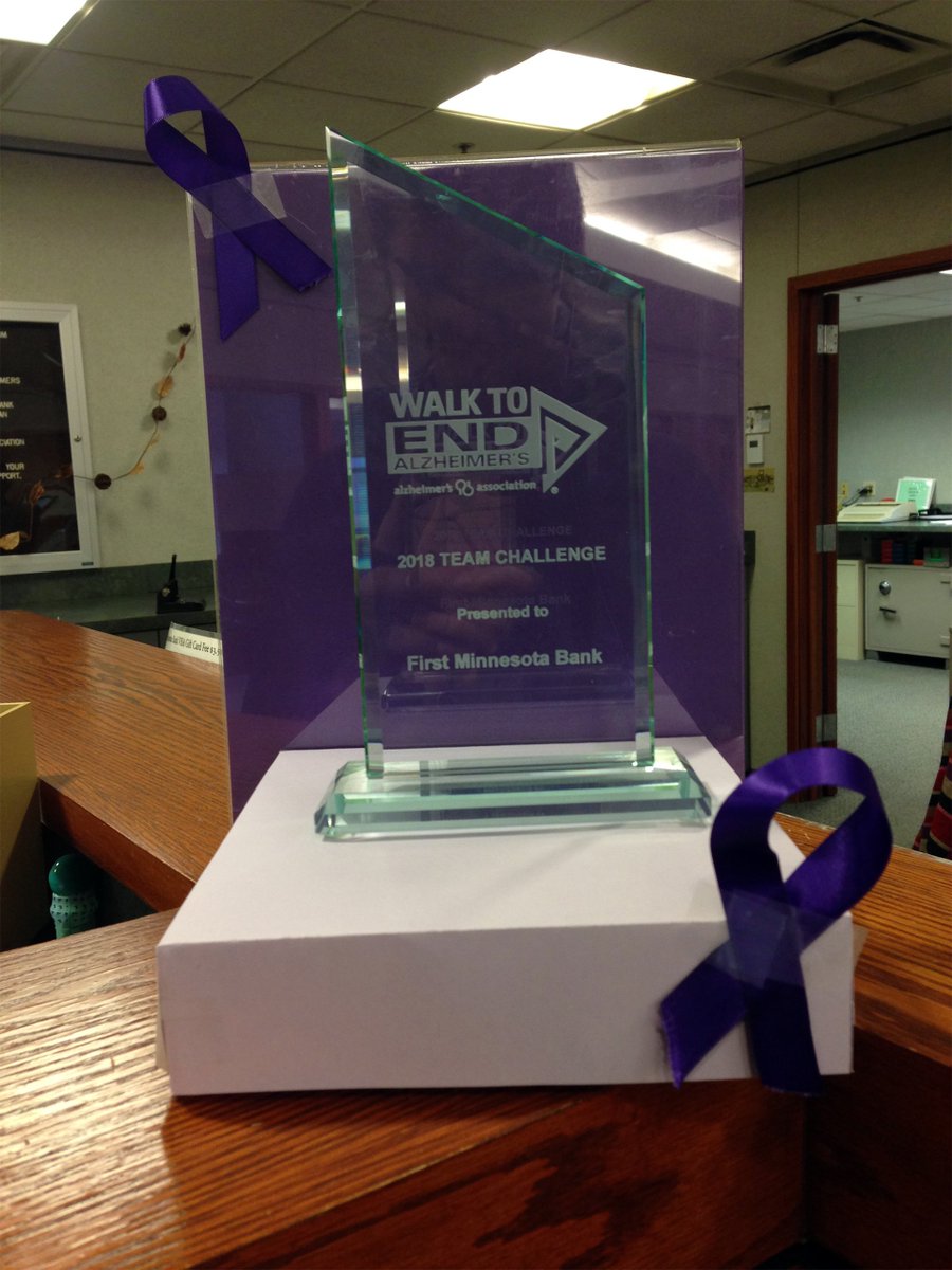 FirstMNBank's tweet image. Last week members of the @alzMNND presented @FirstMNBank with an award for meeting their Top Team Challenge for the Twin Cities Walk to End Alzheimer's.

Altogether, we have contributed OVER $58,000 THIS YEAR in support of the fight against Alzheimer's! #ENDALZ
