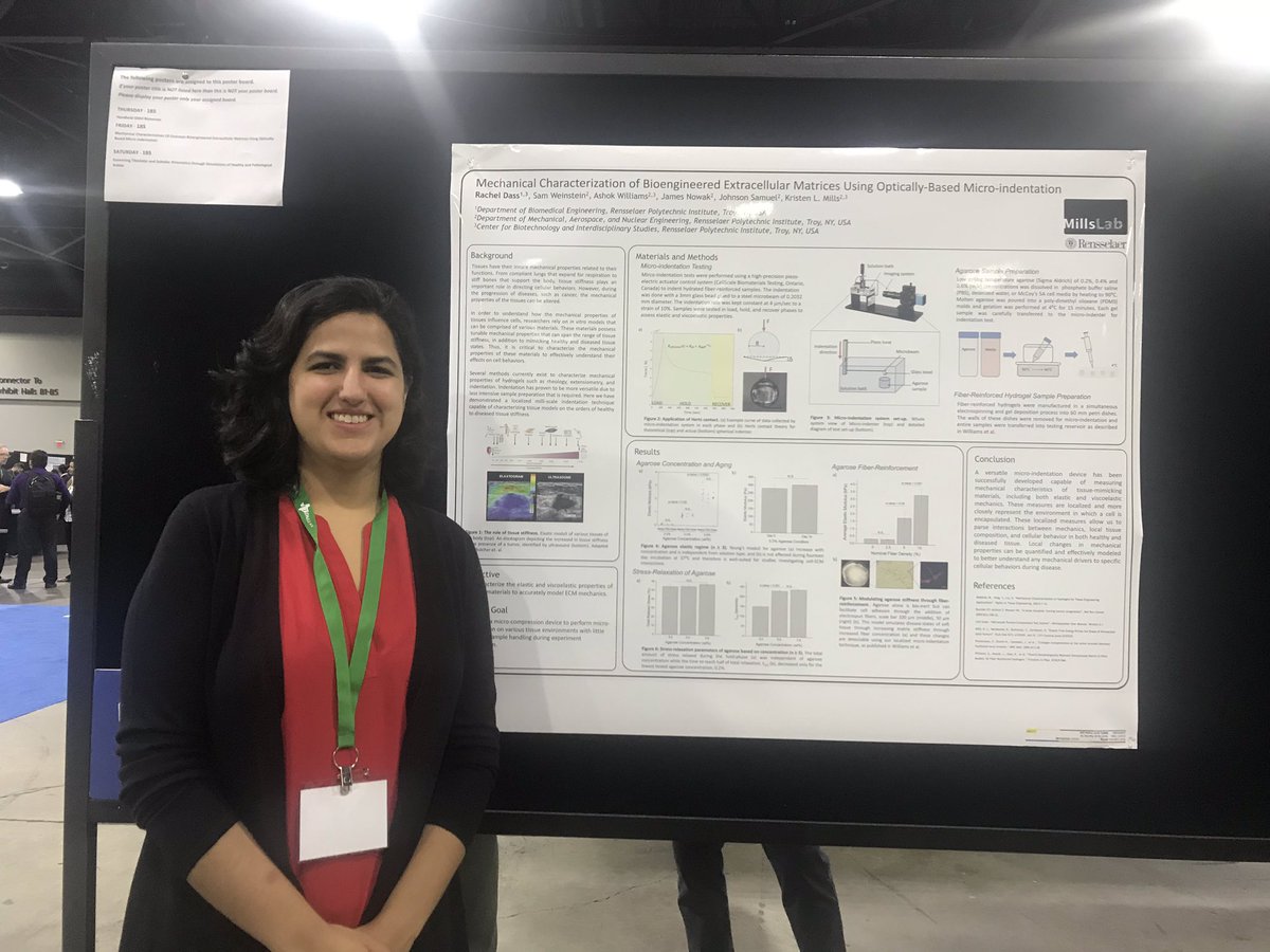 Thanks to Rachel Dass from RPI for explaining her poster about using agarose gels for modeling tumor microenvironments! #BMES2018