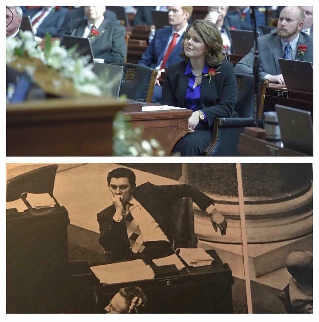 HannahKellyMO's tweet image. #flashbackfriday to being the the third generation in my family sworn in to serve the people of the #141st in the Missouri House of Representatives. Grateful for the trust.🇺🇸🇺🇸🇺🇸