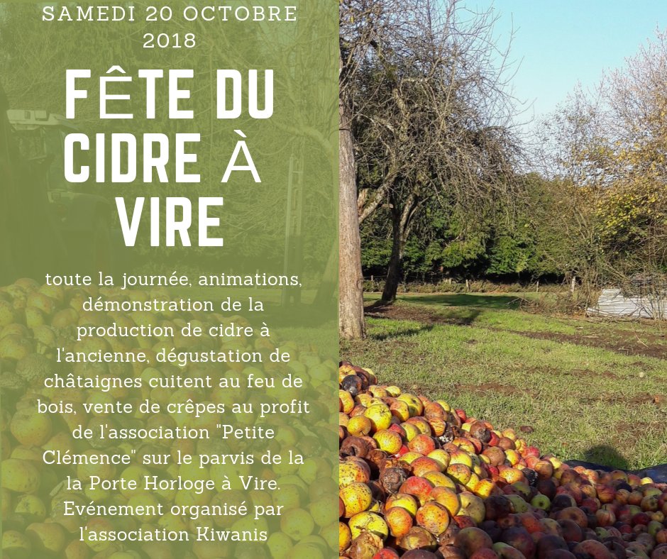 paysdevire's tweet image. Fête du cidre à Vire demain sur le parvis de la Porte-Horloge. #cidre #fêtelocale #tradition #artisanat #chataignes #automne #weekend