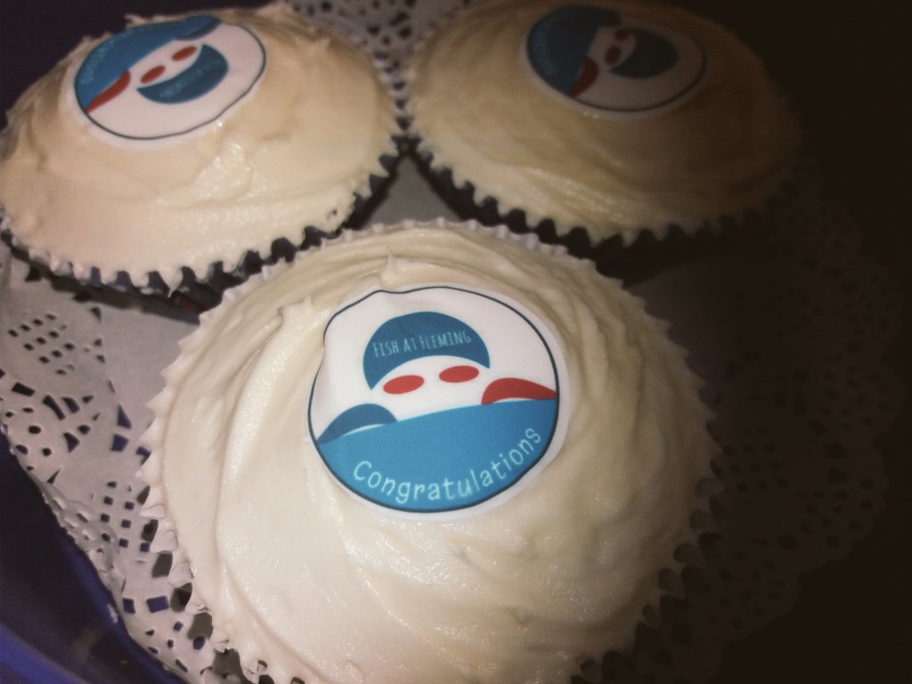 FishatFleming's tweet photo. Much subterfuge and secrecy at @exeter_bf as the amazing team organised a surprise celebration in recognition of our channel swim.  Special cake -  an open water swimming mandatory requirement! https://t.co/NCj0aLTH9B